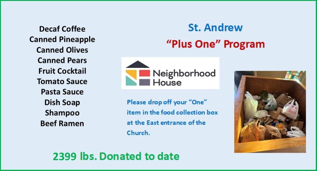 Don’t forget to bring your “PLUS ONE” each week!