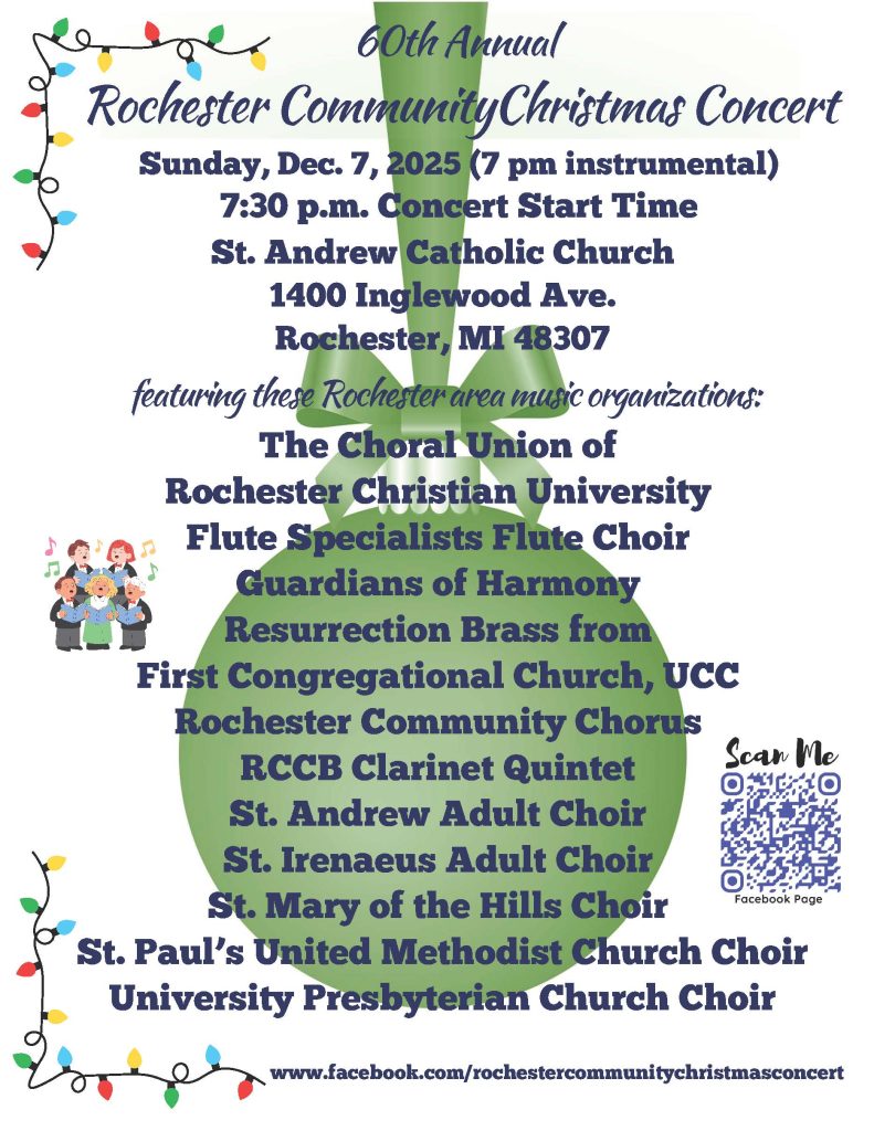 60th Annual Rochester Community Christmas Concert – Sunday, December 7