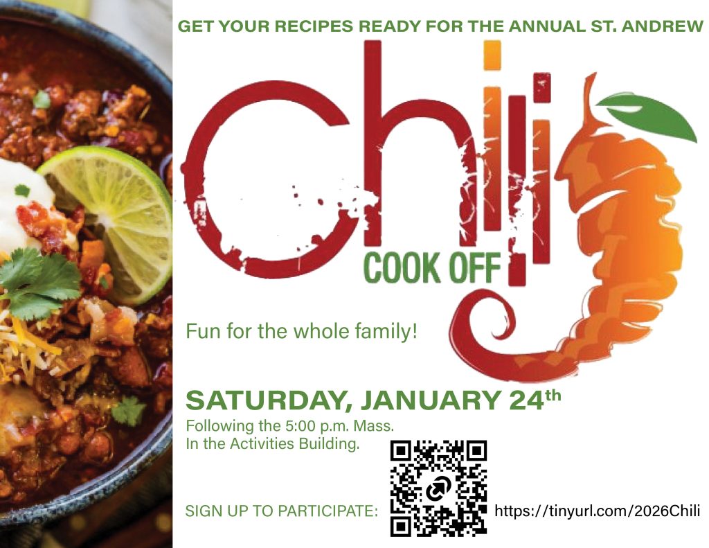 Annual Chili Cook Off on Saturday, January 24 – 6 pm