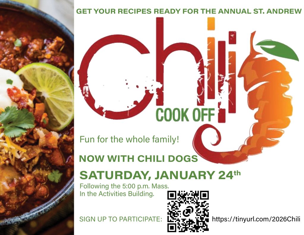 Annual Chili Cook Off on Saturday, January 24 – 6 pm