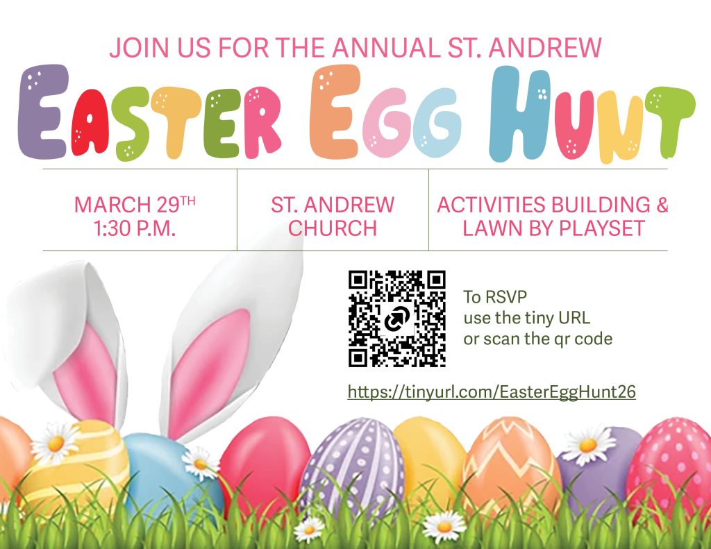 Annual Easter Egg Hunt – March 29 – 1:30 pm