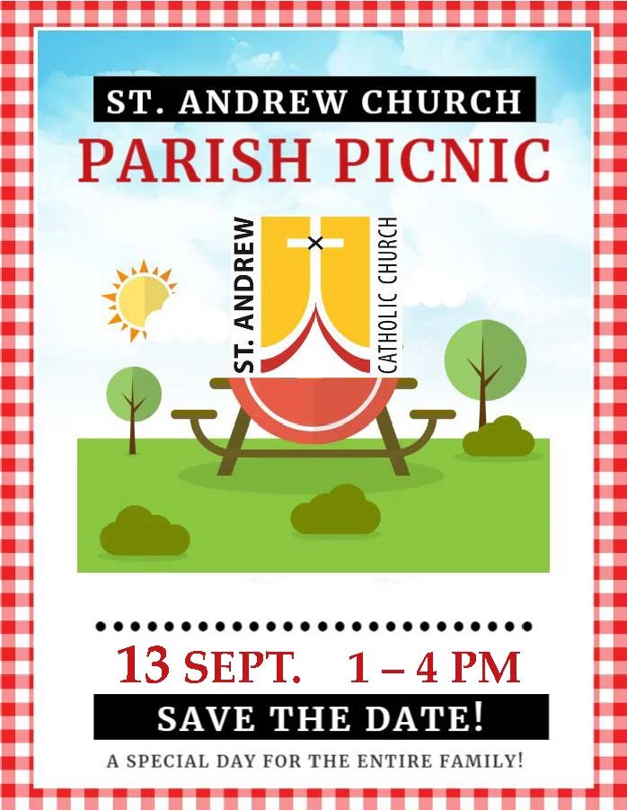 St. Andrew Parish Picnic – Sunday, September 13 1pm-4pm